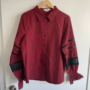 Molly Bracken Lili Sidonio Checkered Button Down Shirt